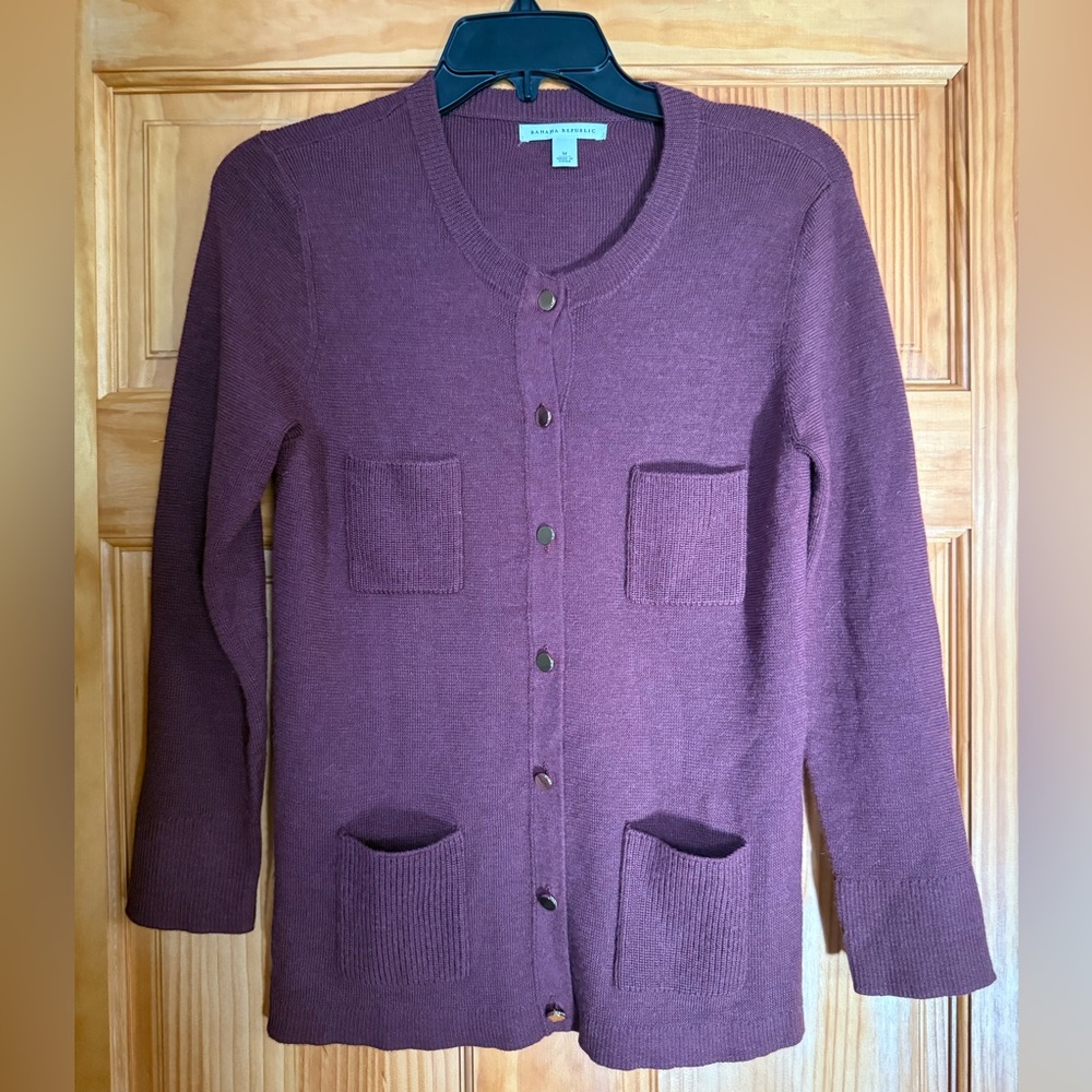 Banana Republic Plum Cardigan Sweater
